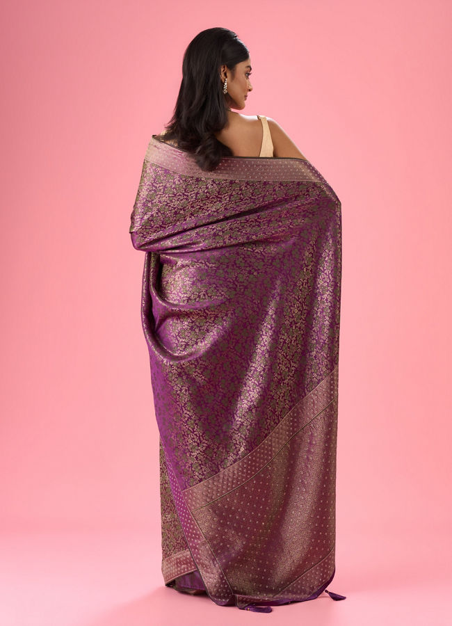 Mohey Women Purple Elegance Banarasi Saree