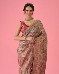 Mohey Women Sea Green Art Silk Banarasi Saree