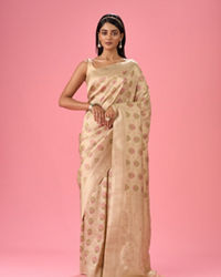 Mohey Women Cream Elegance Saree