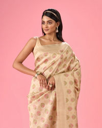 Mohey Women Cream Elegance Saree
