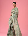 Mohey Women Sea Green Elegance Banarasi Saree