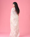 Mohey Women Cream Elegance Organza Saree