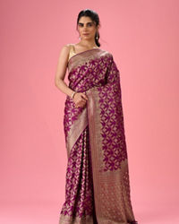 Mohey Women Elegant Wine Saree