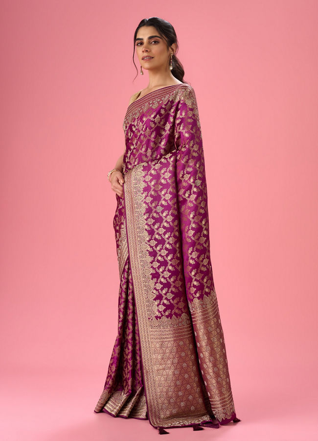 Mohey Women Elegant Wine Saree