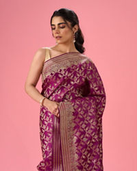 Mohey Women Elegant Wine Saree