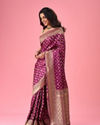 Mohey Women Wine Extravaganza Banarasi Saree