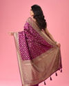Mohey Women Wine Extravaganza Banarasi Saree