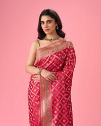 Mohey Women Regal Pink Art Silk Saree