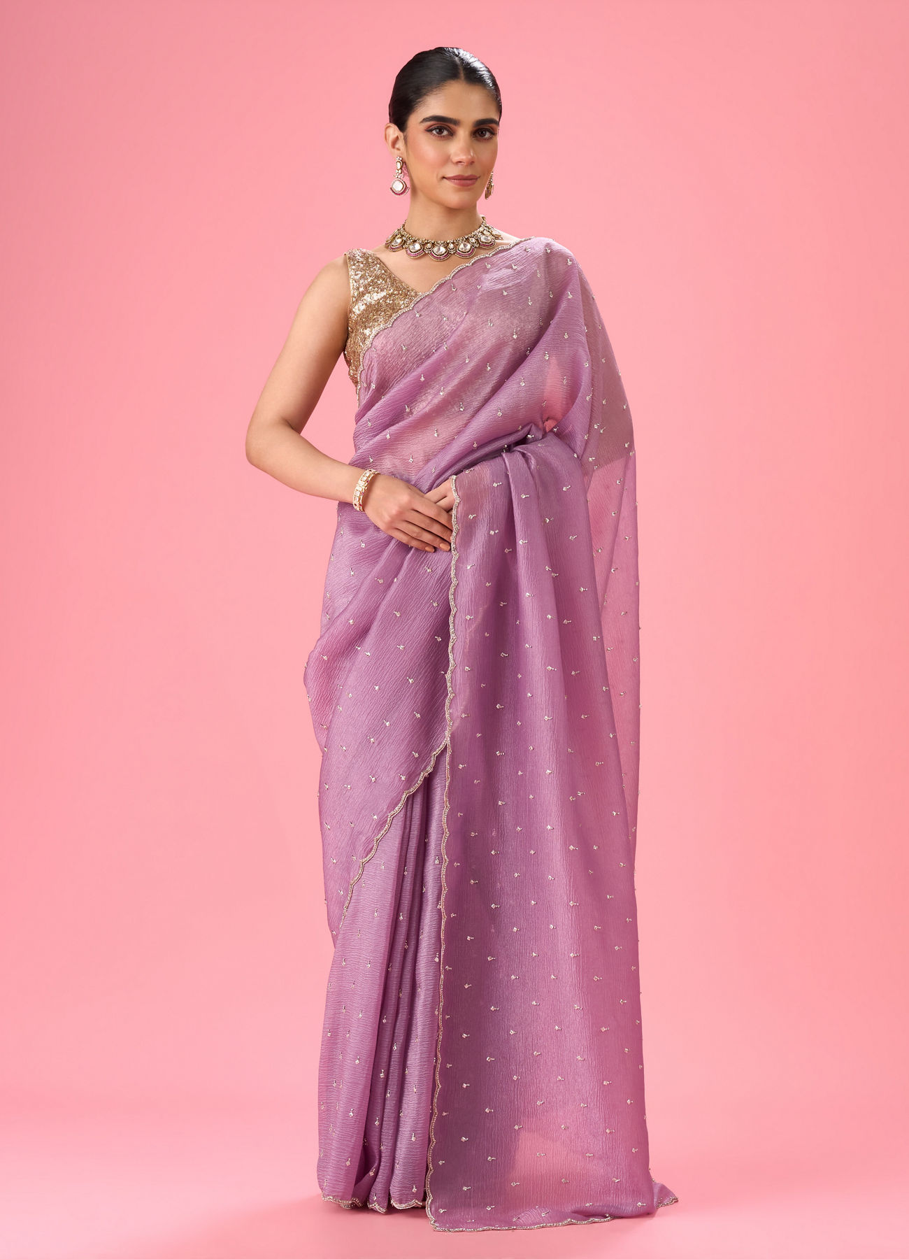 Mohey Women Royal Purple Elegance Saree