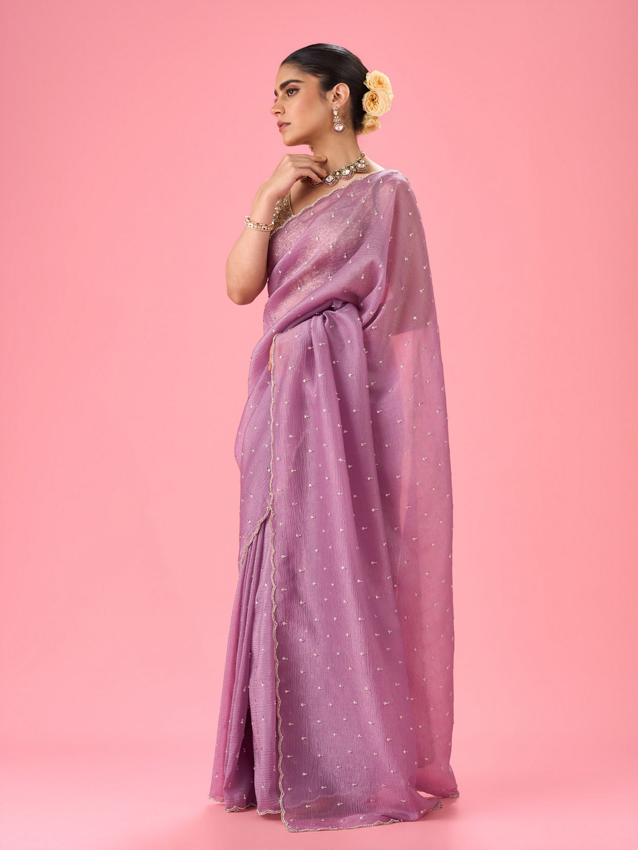 Mohey Women Royal Purple Elegance Saree