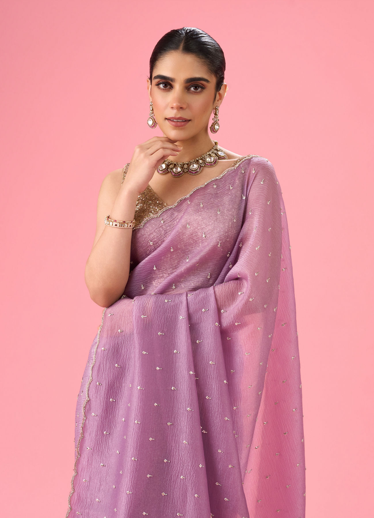Mohey Women Royal Purple Elegance Saree