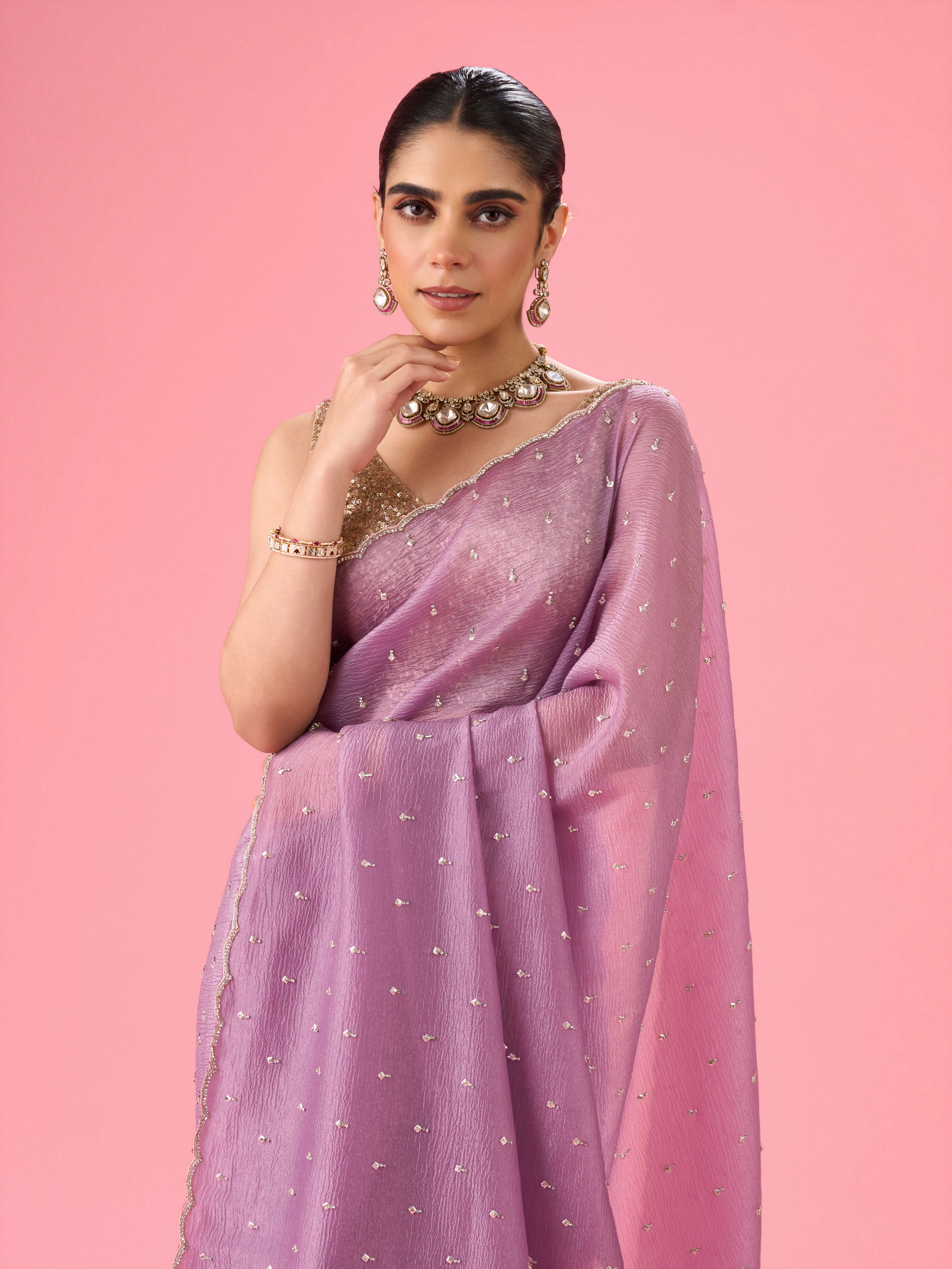 Mohey Women Royal Purple Elegance Saree