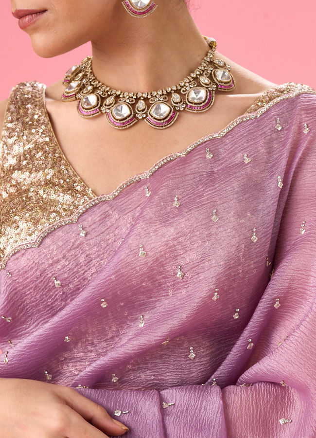 Mohey Women Royal Purple Elegance Saree