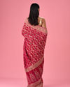 Mohey Women Ravishing Pink Georgette Bridal Saree