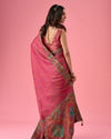 Mohey Women Artistic Pink Saree
