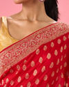 Mohey Women Ravishing Red Georgette Bridal Saree