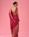 Mohey Women Lush Georgette Rani Pink Saree