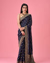Mohey Women Indigo Blue Elegance Georgette Saree