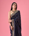 Mohey Women Indigo Blue Elegance Georgette Saree