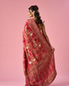 Mohey Women Pink Art Silk Saree with Hand Embroidery