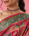 Mohey Women Enchanting Pink Bridal Saree