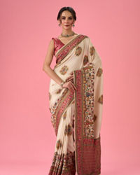 Mohey Women Cream Delight Saree