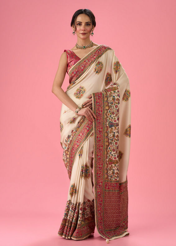 Mohey Women Cream Delight Saree