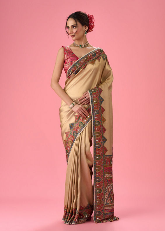 Mohey Women Creamy Delight Traditional Banarasi Saree