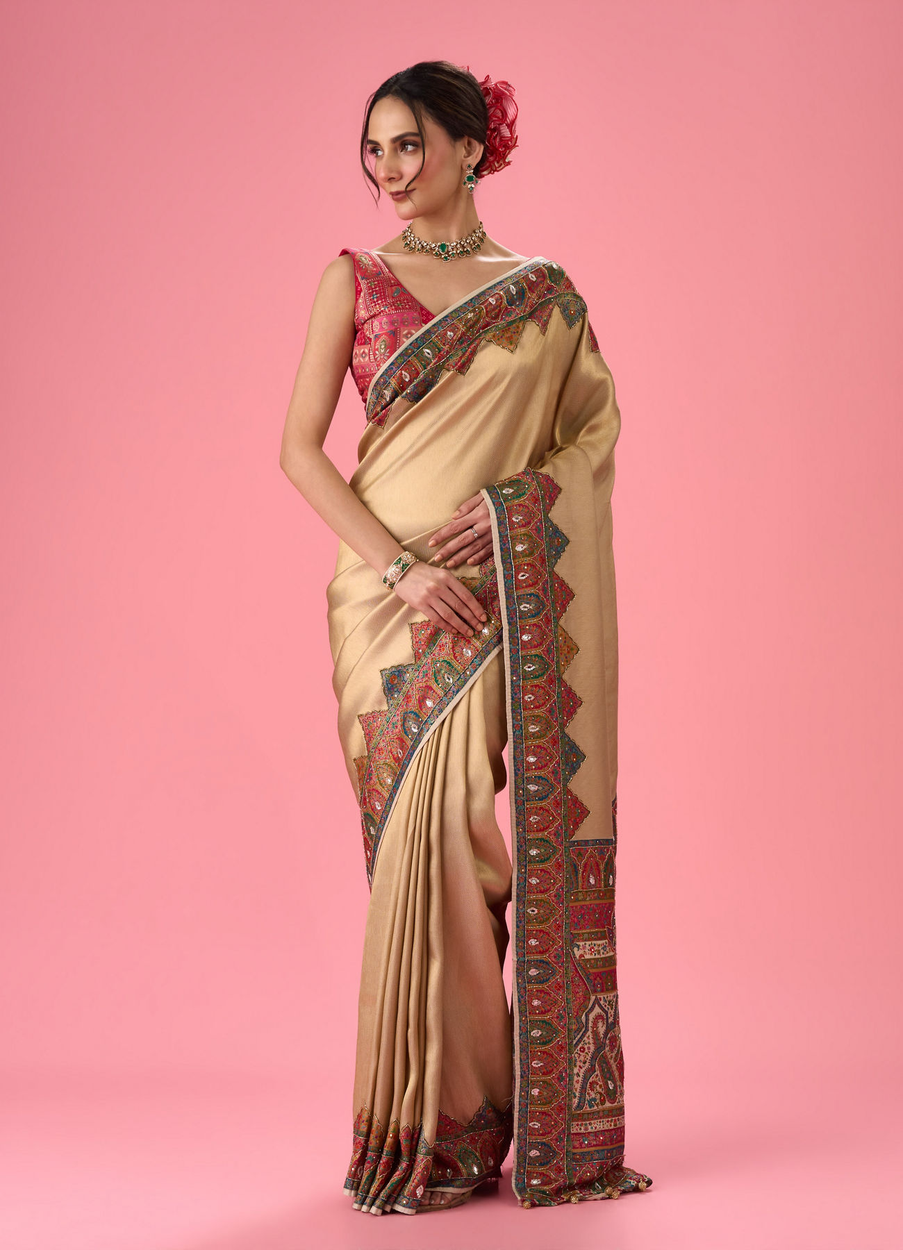 Mohey Women Creamy Delight Traditional Banarasi Saree