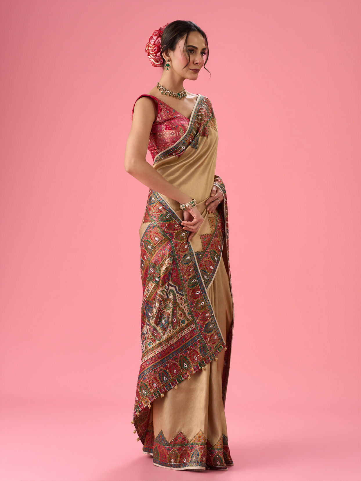 Mohey Women Creamy Delight Traditional Banarasi Saree