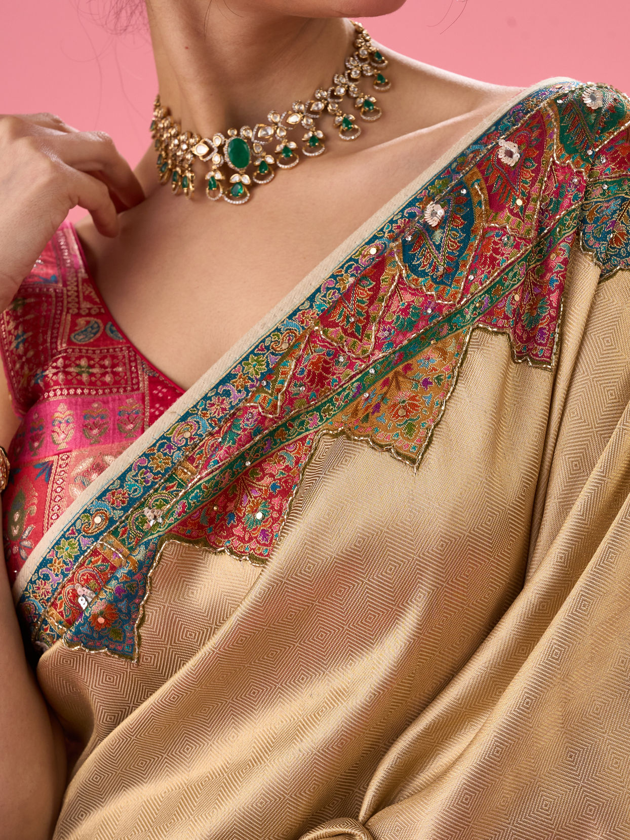 Mohey Women Creamy Delight Traditional Banarasi Saree