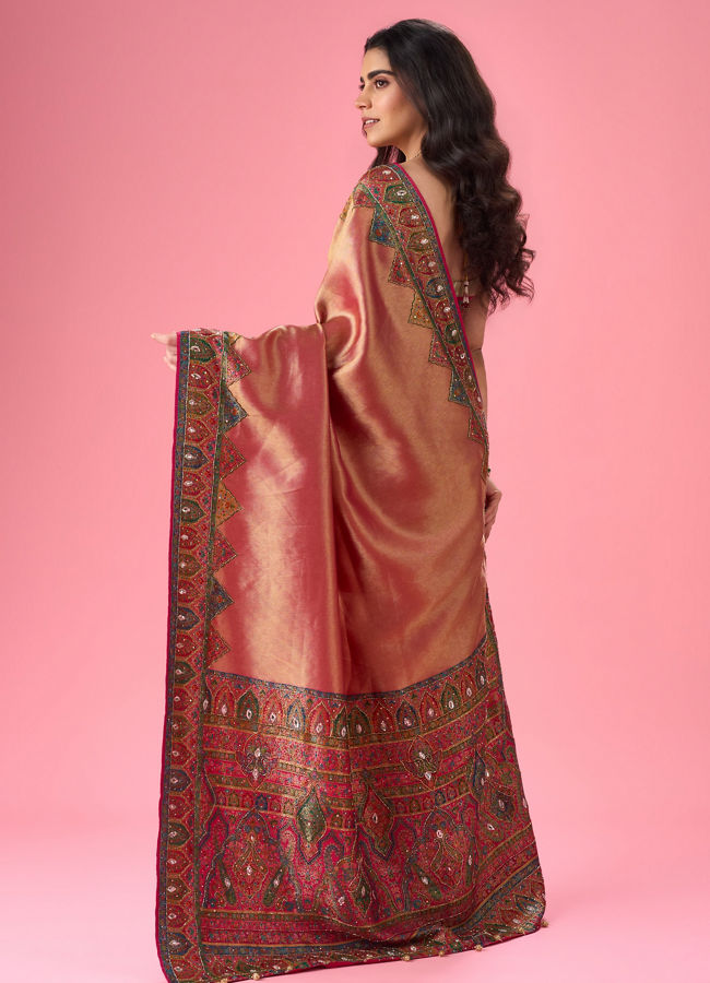 Mohey Women Elegant Rani Pink Bridal Saree