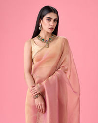 Mohey Women Radiant Pink Organza Saree