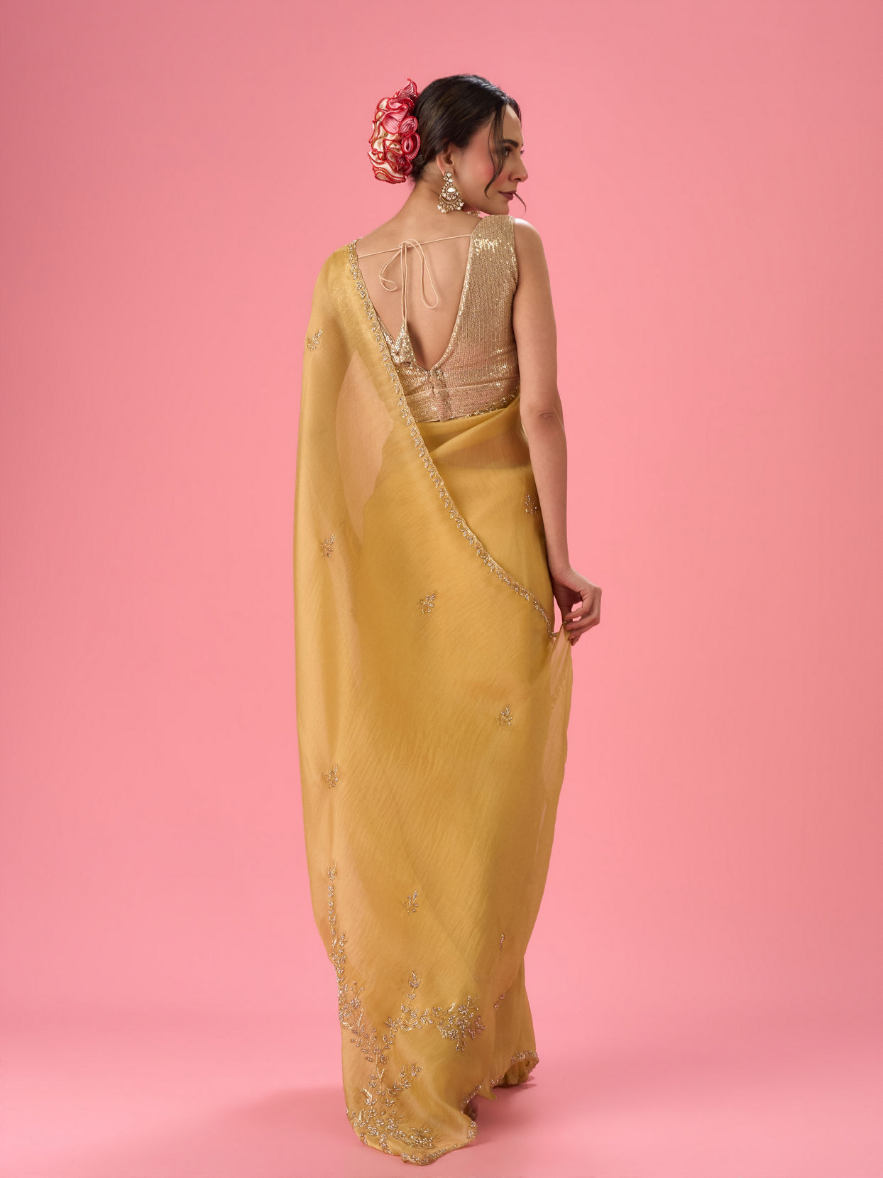 Mohey Women Sunny Elegance Organza Saree