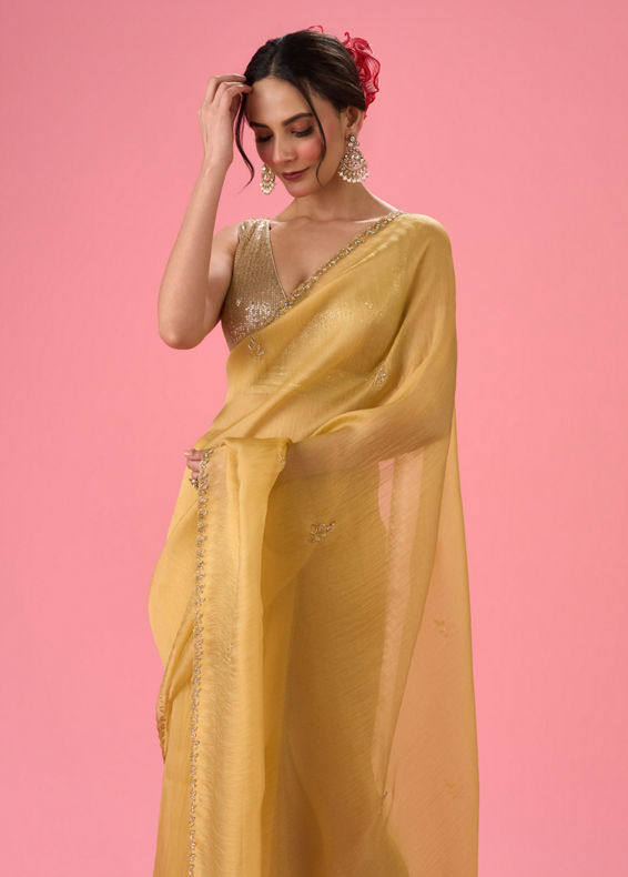 Mohey Women Sunny Elegance Organza Saree