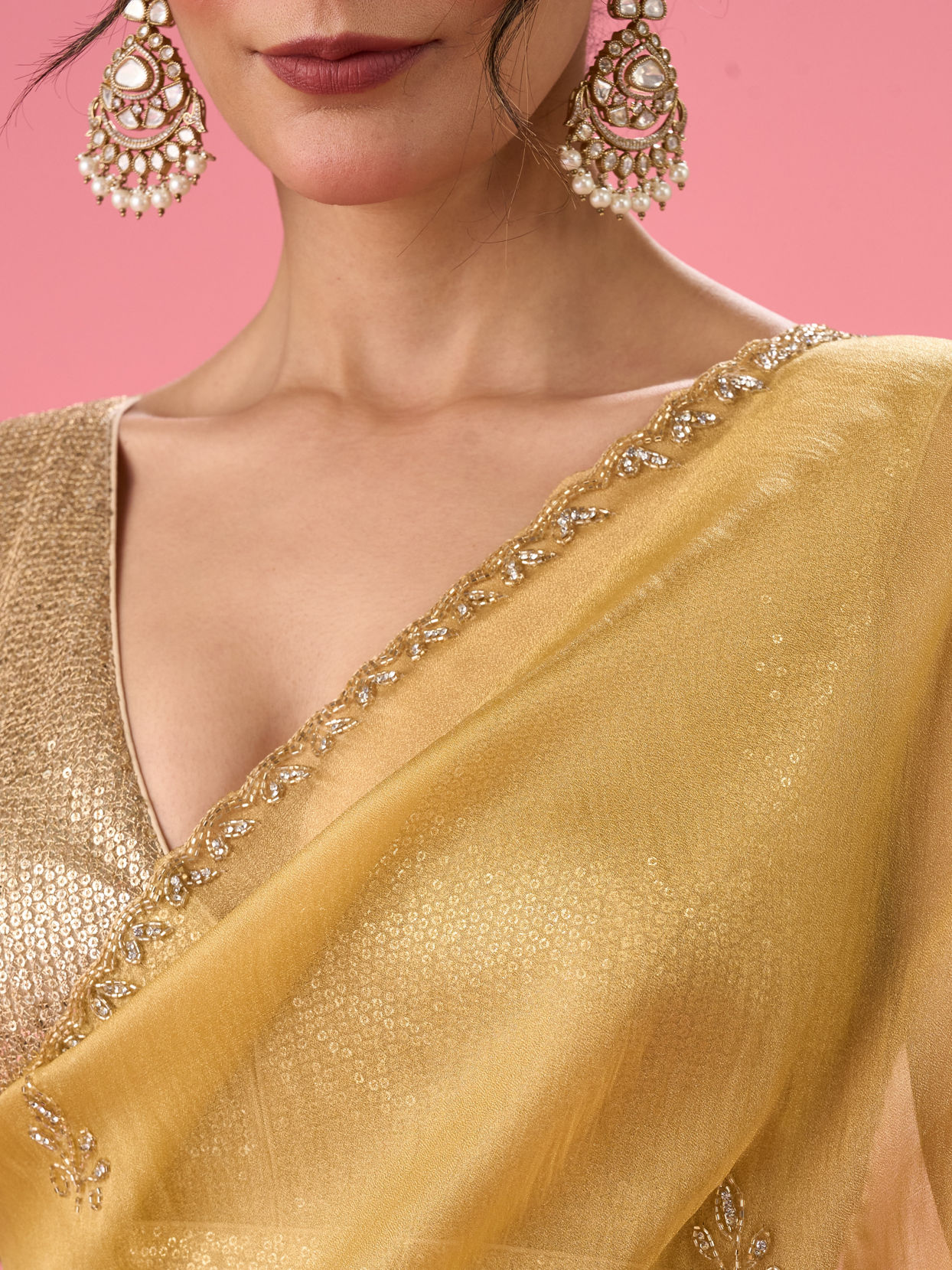 Mohey Women Sunny Elegance Organza Saree