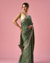 Mohey Women Green Art Silk Saree with Stone Work