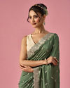 Mohey Women Green Art Silk Saree with Stone Work