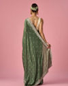 Mohey Women Green Art Silk Saree with Stone Work