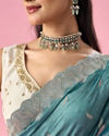 Mohey Women Sea Green Art Silk Saree with Stone Work