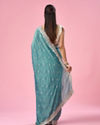 Mohey Women Sea Green Art Silk Saree with Stone Work