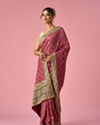 Mohey Women Pink Art Silk Saree with Stone and Thread Work