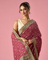 Mohey Women Pink Art Silk Saree with Stone and Thread Work