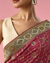 Mohey Women Pink Art Silk Saree with Stone and Thread Work