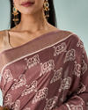 Mohey Women Dusty Pink Silk Saree with Print
