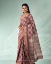 Mohey Women Dusty Pink Silk Saree with Print