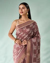 Mohey Women Dusty Pink Silk Saree with Print