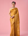 Mohey Women Mustard Yellow Art Silk Saree with Print