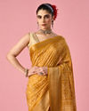 Mohey Women Mustard Yellow Art Silk Saree with Print