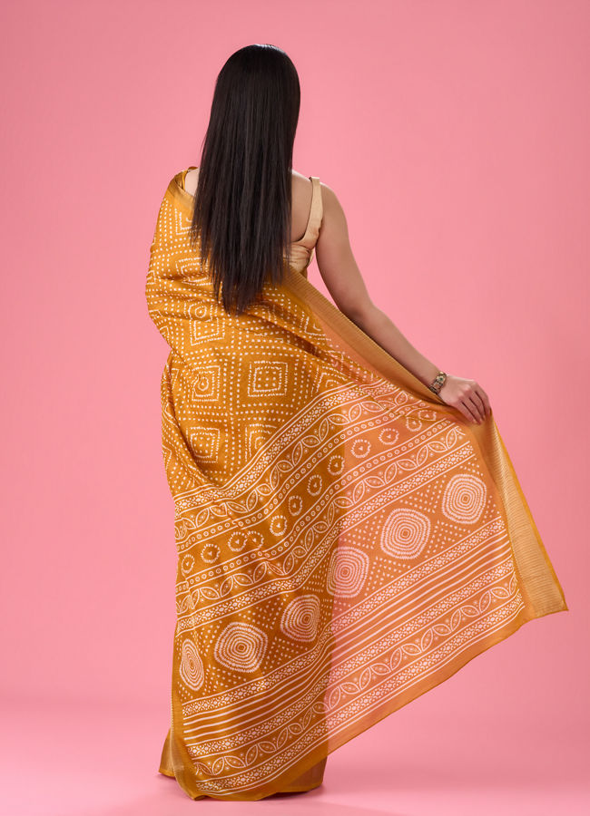 Mohey Women Mustard Melody Silk Saree